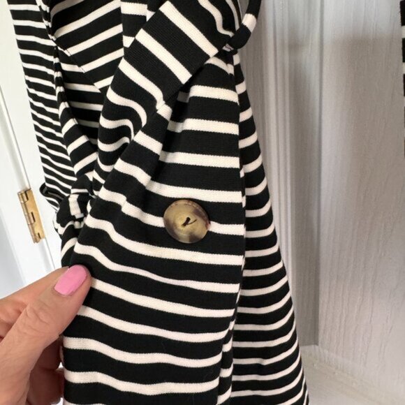 Gibsonlook Striped Ponte Knit Blazer Jacket | Black & White NWT Size S - Picture 8 of 9